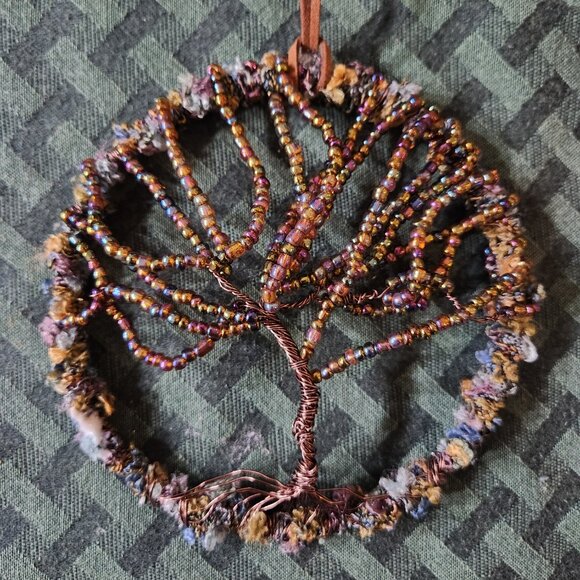 Handmade Tree of Life, fibers and crystals. - Picture 2 of 4